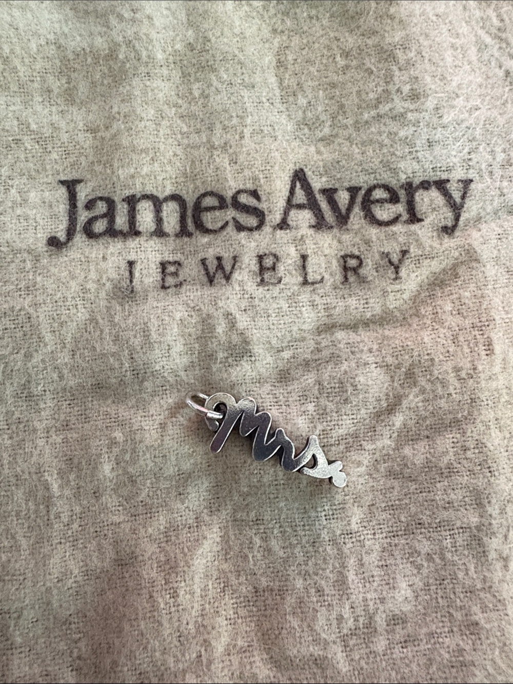 James Avery Silver 'Mrs' Script Charm Pendant